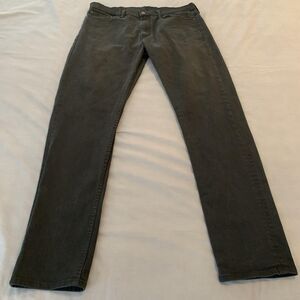 Levis 513 Jeans Mens 36x33 Gray Charcoal Wash Slim Straight Stretch Denim Pants‎
